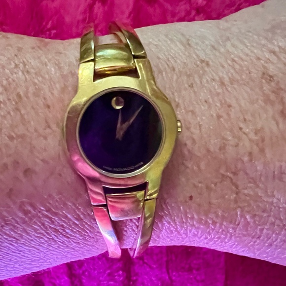 Movado Women's Gold Watch with Black Dial - Picture 1 of 9